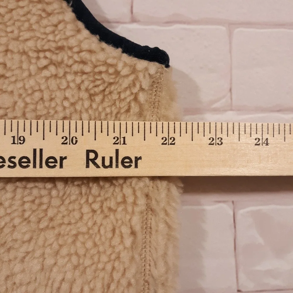 J.CREW Vest Mens Medium Nordic Sherpa Fleece Sweater Full Zip Beige Cozy - Picture 11 of 13